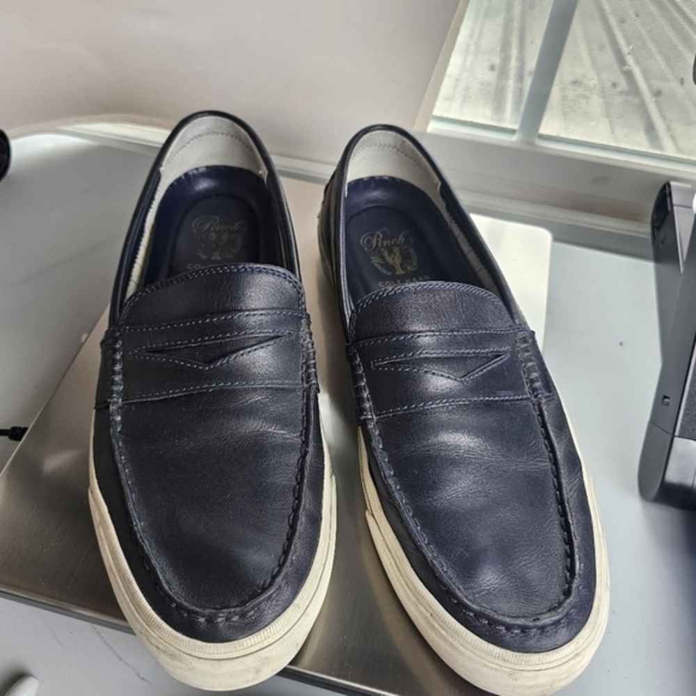 Cole Haan Pinch Maine Classic GrandOs Blue Leather Penny Loafers 9.5 Boat Preppy